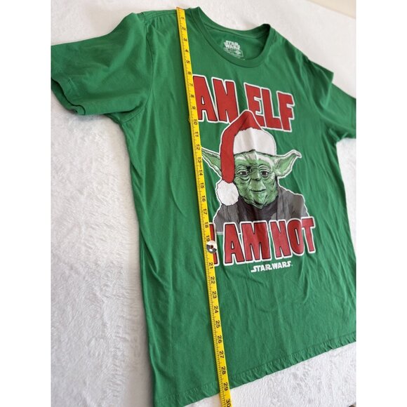 Star Wars Christmas T Shirt Mens XL Green Yoda An Elf I Am Not SS Holiday Tee - Picture 4 of 5